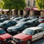 Véhicules d'entrée de gamme sur un lot de vente