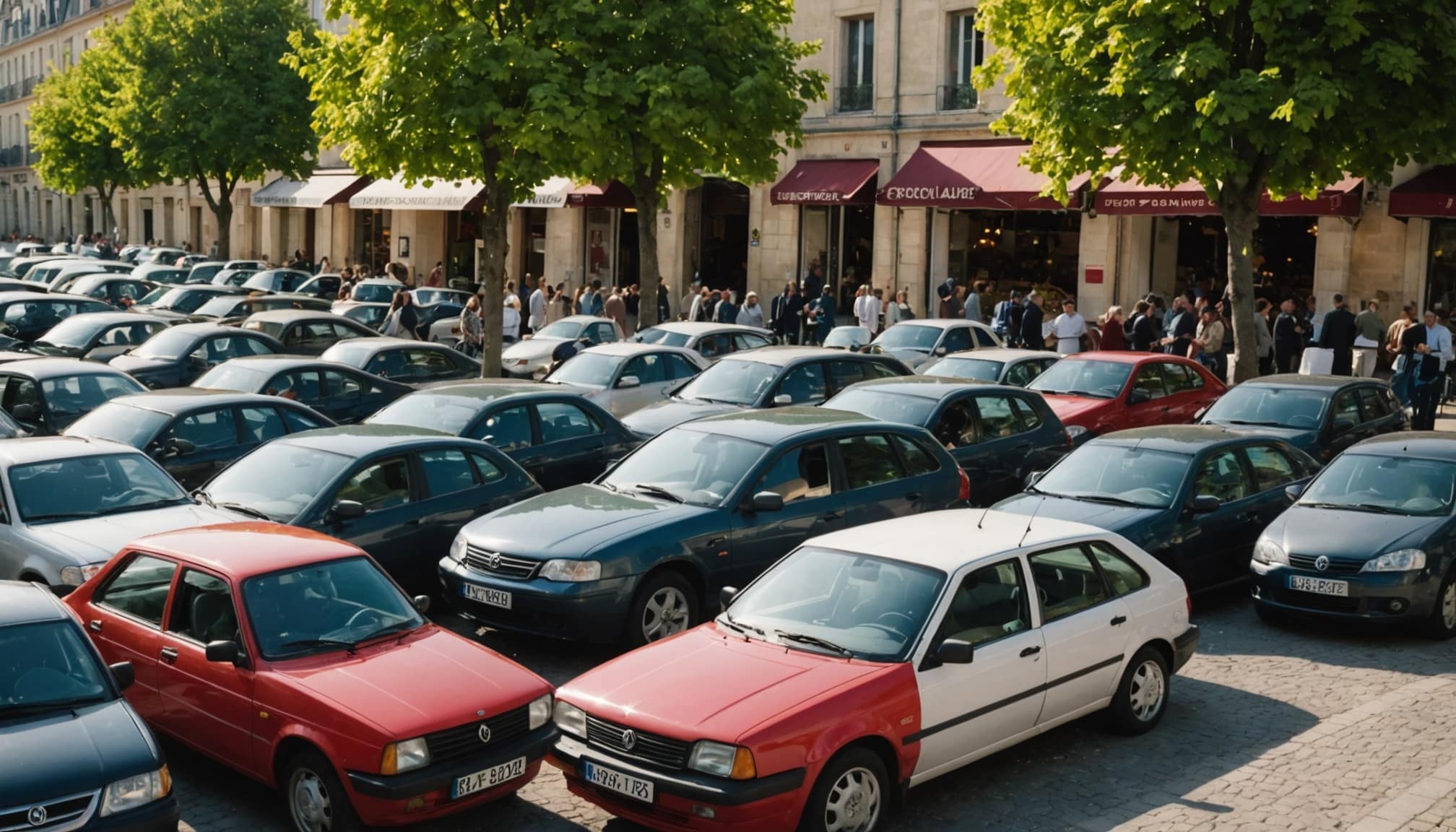 Véhicules d'entrée de gamme sur un lot de vente